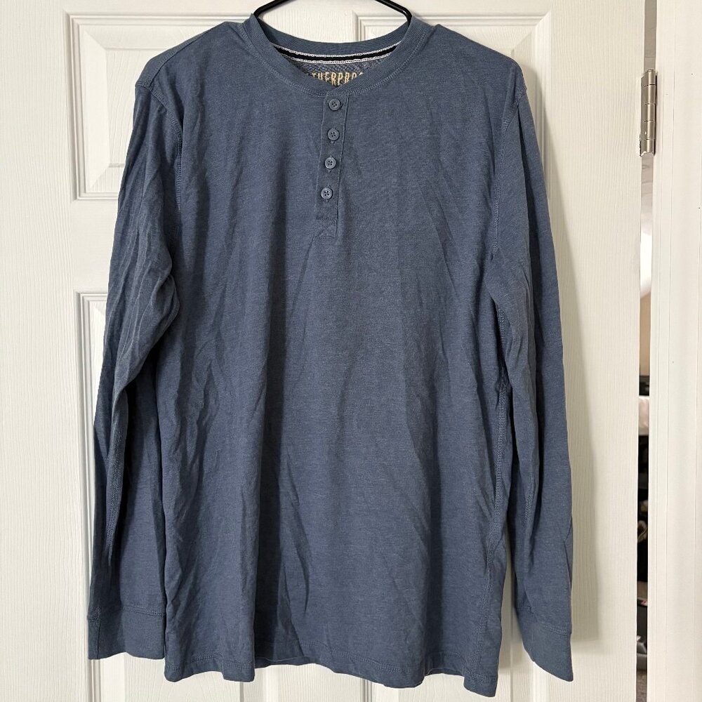Men's Weatherproof Long Sleeve Henley Blue